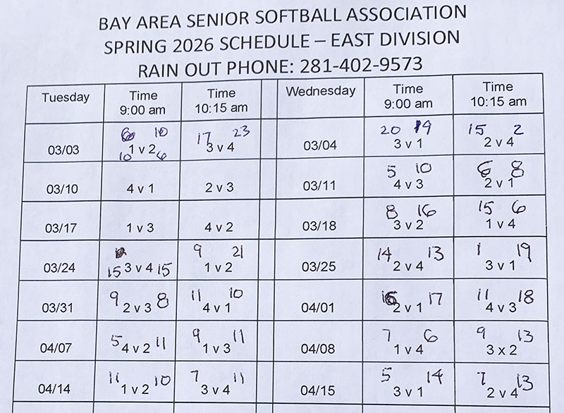 BASSA Spring 2026 - East Division - Week 6