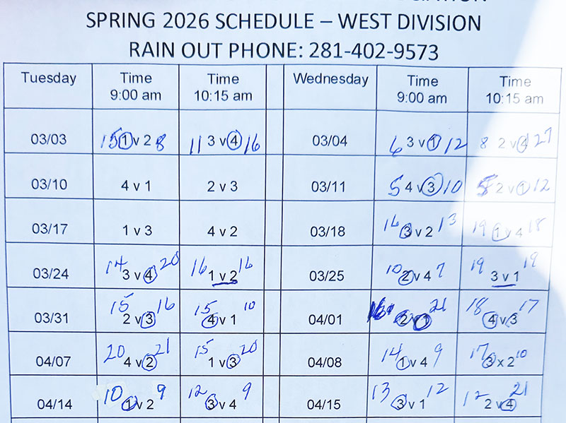 BASSA Spring 2026 - West Division - Week 5